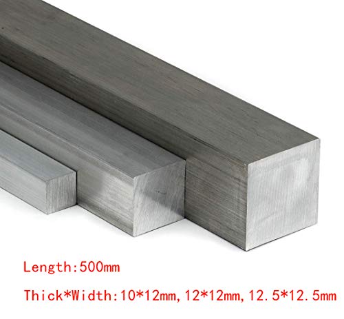 Wzwwjs Cuadrado de Aluminio Barra Maciza de Bar, Buena procesabilidad, Largo: 500 mm, Grueso * Anchura: 12 mm * 10, 12 * 12 mm, 12,5 mm 12,5 *,Thick * Width:12.5 * 12.5mm