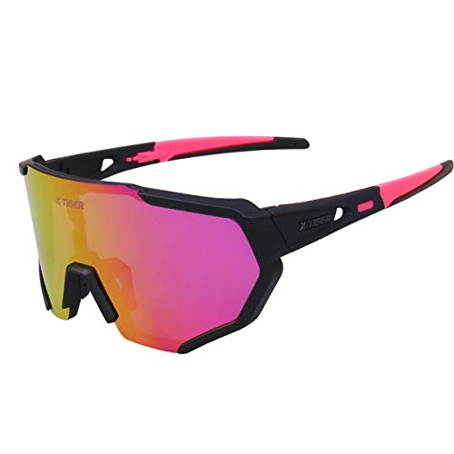 X-TIGER Gafas Ciclismo CE Certificación Polarizadas con 3 Lentes Intercambiables UV 400 Gafas,Corriendo,Moto MTB Bicicleta Montaña,Camping y Actividades al Aire Libre para Hombres y Mujeres TR-90 X-TIGER Gafas Ciclismo CE Certificación Polarizadas con 3 Lentes Intercambiables UV 400 Gafas,Corriendo,Moto MTB Bicicleta Montaña,Camping y Actividades al Aire Libre para Hombres y Mujeres TR-90