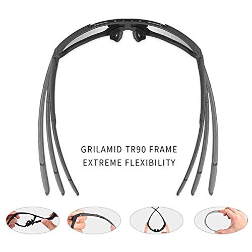 X-TIGER Gafas Ciclismo CE Certificación Polarizadas con 3 Lentes Intercambiables UV 400 Gafas,Corriendo,Moto MTB Bicicleta Montaña,Camping y Actividades al Aire Libre para Hombres y Mujeres TR-90