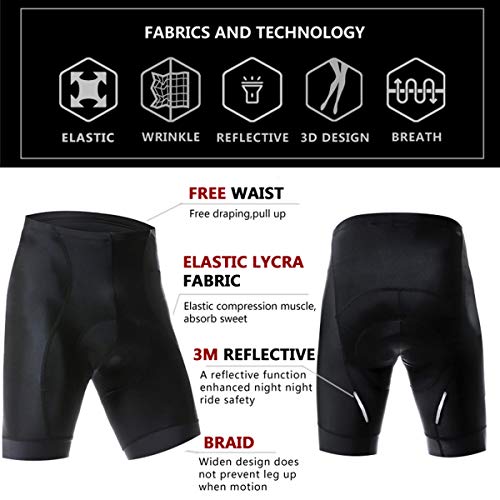 X-TIGER Hombres Ropa Interior de Bicicleta con 5D Gel Acolchado MTB Ciclismo Pantalones Cortos-Negro (Negro Pantalones Cortos, XL) X-TIGER Hombres Ropa Interior de Bicicleta con 5D Gel Acolchado MTB Ciclismo Pantalones Cortos-Negro (Negro Pantalones Cortos, XL)