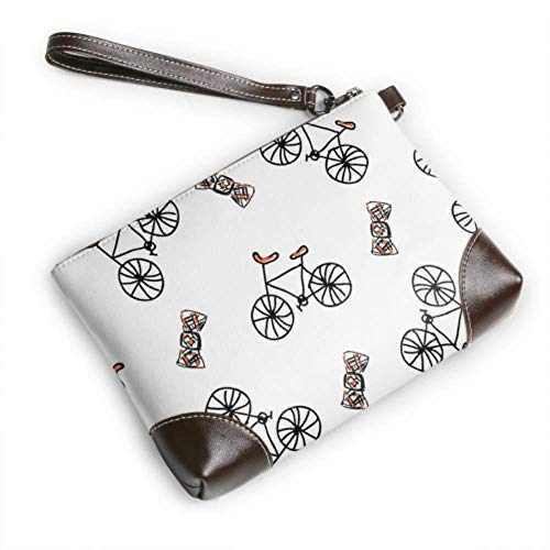 XCNGG Bolso de mano único impermeable suave lindo Retro Bicicletas Flores Cartera de cuero Cartera con cremallera para mujeres y niñas