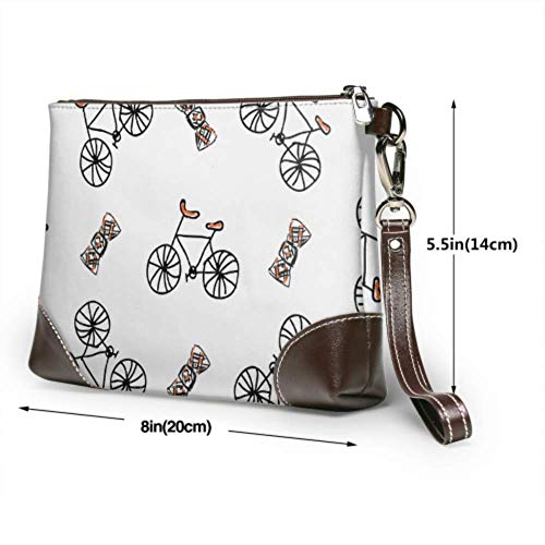 XCNGG Bolso de mano único impermeable suave lindo Retro Bicicletas Flores Cartera de cuero Cartera con cremallera para mujeres y niñas