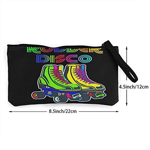 XCNGG Monederos Bolsa de Almacenamiento Shell 70s 80s Retro Roller Skates Roller Disco Coin Purse Canvas Change Pouch Cute Fashion Wallet Bag Small Zipper Key Holder For Shopping Outdoor Activities