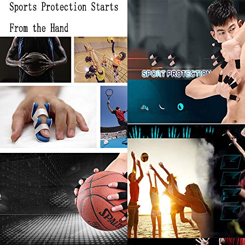 XDSP Protector elástico para Dedos, Protector de Dedos, Protector Elástico Vendas Bandas Finger Guard para Baloncesto Voleibol Bádminton (Blue)