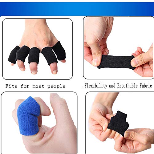 XDSP Protector elástico para Dedos, Protector de Dedos, Protector Elástico Vendas Bandas Finger Guard para Baloncesto Voleibol Bádminton (Blue)