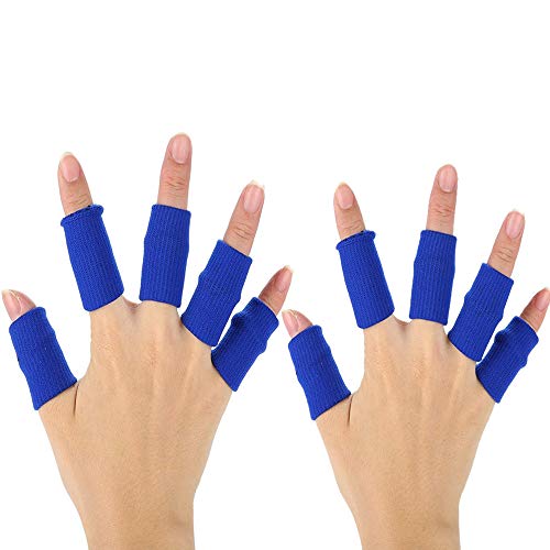 XDSP Protector elástico para Dedos, Protector de Dedos, Protector Elástico Vendas Bandas Finger Guard para Baloncesto Voleibol Bádminton (Blue)