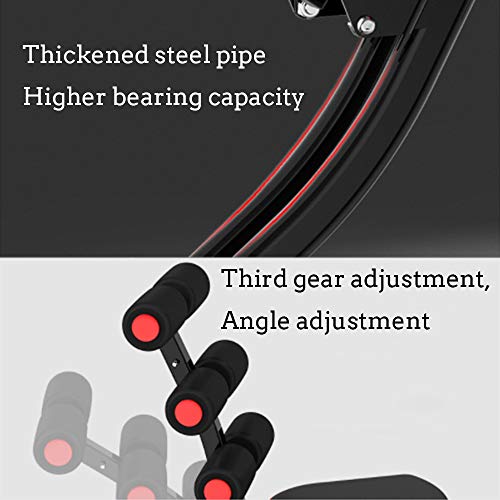 XDXDO Apoyos Abdominal máquina Multifuncional Abdominal Dispositivo Inicio Abdominales Equipo de la Aptitud Acolchado de la Pata Trasera del Instructor, Banco de Entrenamiento, Negro