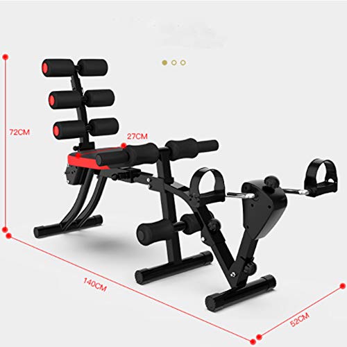 XDXDO Apoyos Abdominal máquina Multifuncional Abdominal Dispositivo Inicio Abdominales Equipo de la Aptitud Acolchado de la Pata Trasera del Instructor, Banco de Entrenamiento, Negro