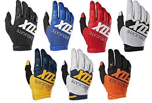 XiaobingMotocross Offroad Sprint Race Guantes Rojos Hombres Damas Guantes neutros Racing Racing - Blanco Negro, XL