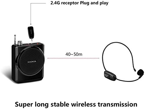 XIAOKOA 2.4G micrófono inalámbrico, la transmisión inalámbrica estable 40m,auriculares y de mano 2 en 1,para el amplificador de voz, altavoces XIAOKOA 2.4G micrófono inalámbrico, la transmisión inalámbrica estable 40m,auriculares y de mano 2 en 1,para el amplificador de voz, altavoces