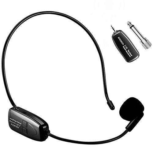 XIAOKOA 2.4G micrófono inalámbrico, la transmisión inalámbrica estable 40m,auriculares y de mano 2 en 1,para el amplificador de voz, altavoces XIAOKOA 2.4G micrófono inalámbrico, la transmisión inalámbrica estable 40m,auriculares y de mano 2 en 1,para el amplificador de voz, altavoces