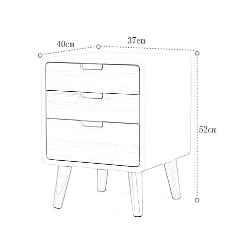 Xiaolin Moderno 3 Cajones Mesita De Noche Madera Taquilla Nórdico Mesa Auxiliar Muebles De Dormitorio Patas De Madera Maciza (Color : 02)