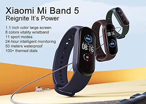 Xiaomi Band 5 - inteligente, 11 modos de deporte, pulsera de ejercicios, monitor de frecuencia cardíaca, monitor de sueño Xiaomi Band 5 - inteligente, 11 modos de deporte, pulsera de ejercicios, monitor de frecuencia cardíaca, monitor de sueño