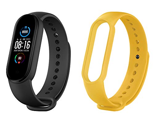 Xiaomi Mi Smart Band 5, Pulsera negro y multicolor (Versión EU, Pulsera negra + amarilla)