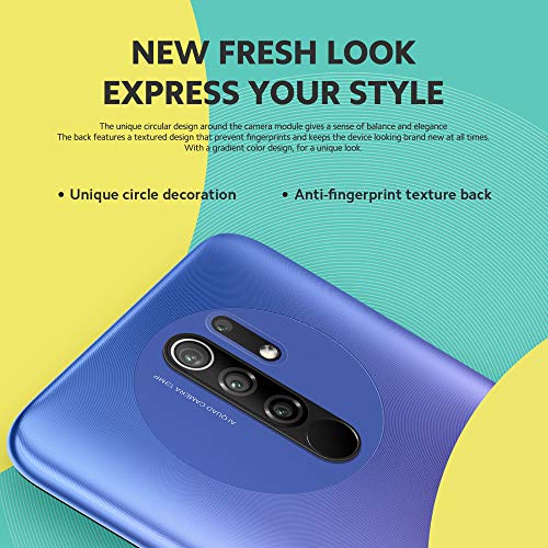 Xiaomi Redmi 9 Teléfono 4Gb Ram + 64Gb Rom, 6.53” Fhd+ Dot Drop Pantalla, Me Tek Helio G80 Octa-Core Procesador, 8Mp Frontal & 13Mp+8Mp+5Mp+2Mp Ai Quad Cámara Trasera Versión Global (Morado)