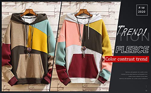 XIAOYAO Hombre Sudadera con Capucha Deportiva Manga Larga Hoodie (Caqui, XL (Peso: 55-60 kg))