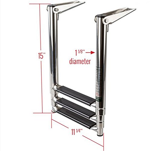 xingbailong Escalera telescópica plegable de acero inoxidable con 3 escalones xingbailong Escalera telescópica plegable de acero inoxidable con 3 escalones