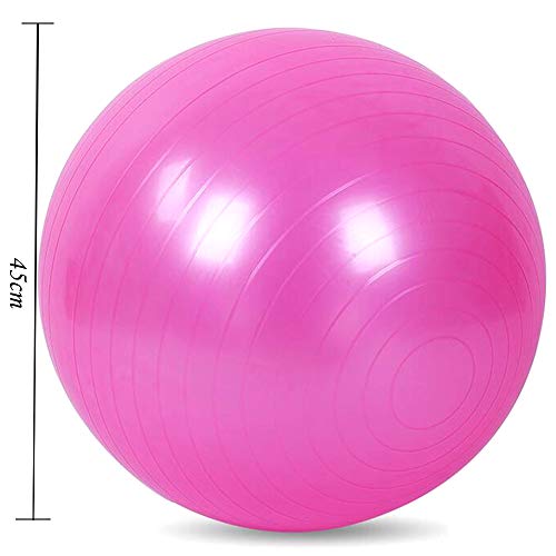 Xinlie Balance Ball 45 cm 8 Palabras Tirando de la Cuerda Ocho 8 Palabras Pecho Tirando de la Cuerda Bola del Asiento Bola de Yoga Pezziball Bola de Yoga Pilates con Bomba Bola Rosa (2 Piezas)