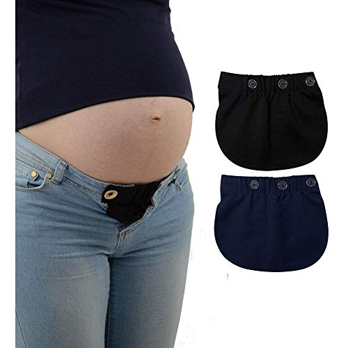 Xinlie Extensores de Cintura Extensores de Botón de Pantalón Extensor de Pantalones de Maternidad Maternidad Extensor de Cintura Ajustable Extensor de Cintura para Mujeres Embarazadas(2 Piezas)