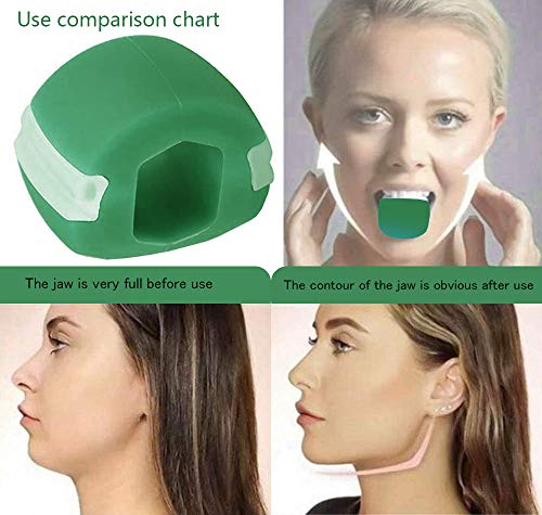 Xinmeng Jaw Exerciser Ejercicios Entrenador de mandíbula Entrenamiento de doble barbilla Ejercitador De Cara Cuello Dispositivo de fitness para entrenamiento facial. (verde)