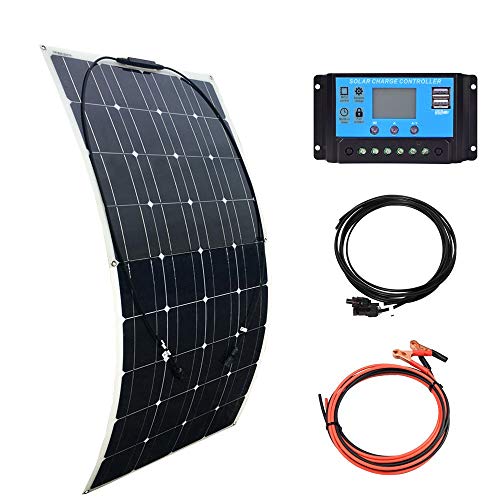 XINPUGUANG 100w 12v Kit de panel solar flexible Módulo monocristalino 10A Regulador solar para autocaravana, caravana, barco, automóvil, carga de energía de batería de 12v XINPUGUANG 100w 12v Kit de panel solar flexible Módulo monocristalino 10A Regulador solar para autocaravana, caravana, barco, automóvil, carga de energía de batería de 12v