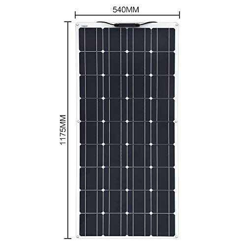 XINPUGUANG 200W kit de Panel Solar 2pcs 100w módulo monocristalino flexible 20A controlador para automóvil, embarcaciones, marina, autocaravana, caravanas, batería de 12v (Blanco)