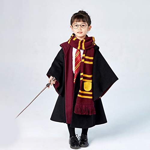 Xinqin Ding 4 Piezas Disfraz de Mago Cosplay para niños Adultos, con Capa, Corbata, Montura de Gafas para la Fiesta de Mago Disfraz Carnaval Halloween (135)