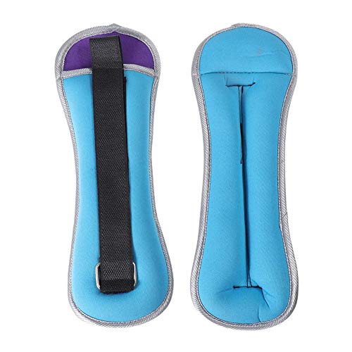 XIUNI 2pcs Saco de Arena con Peso en la muñeca del Tobillo, Anillo de Pulsera Ajustable, Brazo, Pierna, Deportes, Arena, Soporte de Peso, Mano, Saco de Arena para Trotar Gimnasia,Azul,3kg