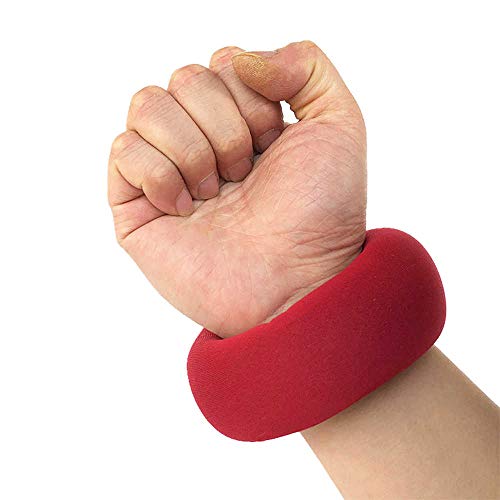 XIUNI Pesas Ajustables en el Tobillo de la muñeca, Peso de la Mano para Caminar Duradero para Ejercicios de Brazos Entrenamiento con Pesas Caminar Correr Entrenamiento de Gimnasio en casa,Rojo