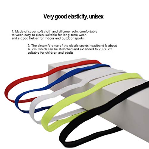 Xiuyer Diadema Deportiva Elásticas, 10 Piezas Antideslizante Bandas de Cabeza Deporte Cintas de Pelo para Mujeres y Hombres Fútbol Tenis Yoga Ejercicio(5 Colores)