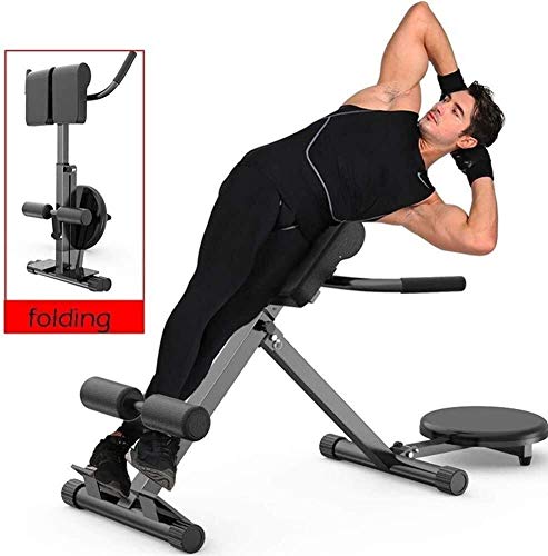 XiYou Banco de Pesas Ajustable 90 & deg; Silla Romana Plegable de hiperextensión con Respaldo Plano Abdominal para Abdominales/extensión de Espalda/estación de inmersión Multi-Workout Home Gym, so