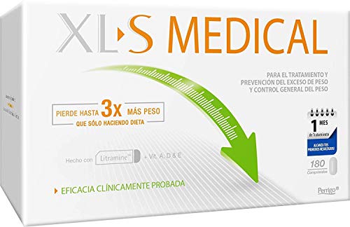 XL-S Medical Captagrasas para Perder Peso, Capta 28% de la Grasa Ingerida (1), Comprimidos para Adelgazar, 1 Mes de Tratamiento, 180 comprimidos