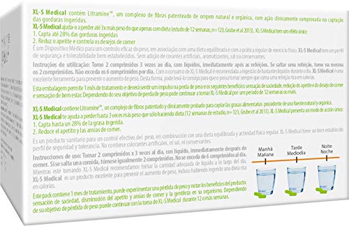 XL-S Medical Captagrasas para Perder Peso, Capta 28% de la Grasa Ingerida (1), Comprimidos para Adelgazar, 1 Mes de Tratamiento, 180 comprimidos