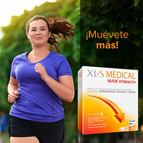 XL-S Medical Max Strength - Bloqueador de la absorción de Carbohidratos, Azúcares y Grasas, Para Adelgazar, Reduce la ingesta de Calorías y Antojos - 120 Comprimidos, 1 Mes de Tratamient