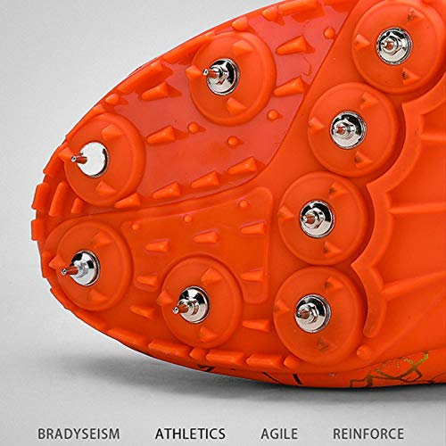 X/L Zapatillas de Atletismo Spikes Hombre Mujer Zapatillas de Correr a Distancia Zapatillas de Carrera de Atletismo atlético con Clavos Niños Niñas (Color : J, Size : 6.5 UK)