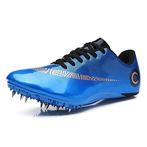 X/L Zapatillas de Atletismo Spikes Hombre Mujer Zapatillas de Correr a Distancia Zapatillas de Carrera de Atletismo atlético con Clavos Niños Niñas (Color : J, Size : 6.5 UK)