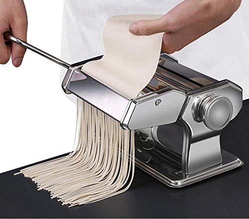 XLAHD Máquina de Pasta casera de Acero Inoxidable Resistente para Fideos de lasaña Espaguetis Frescos macarrones Cortador de Rollo de Masa de lasaña artilugio de Cocina