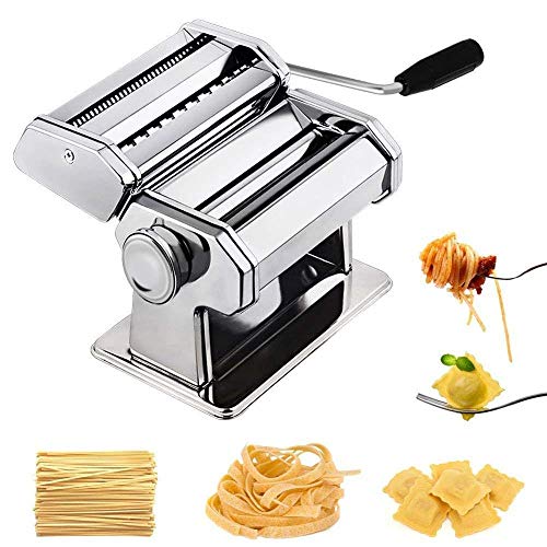 XLAHD Máquina de Pasta casera de Acero Inoxidable Resistente para Fideos de lasaña Espaguetis Frescos macarrones Cortador de Rollo de Masa de lasaña artilugio de Cocina