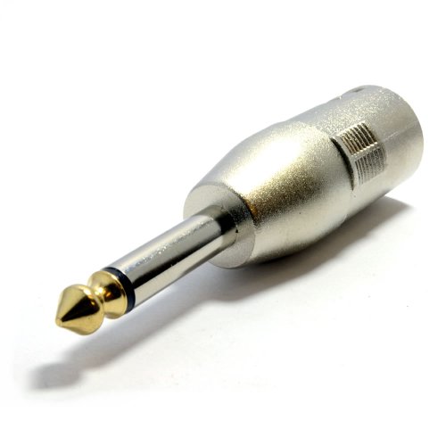 XLR Masculino Clavija 3 Pines a 6,35 mm Mono Conector Jack Clavija Audio Adaptador Oro Tip