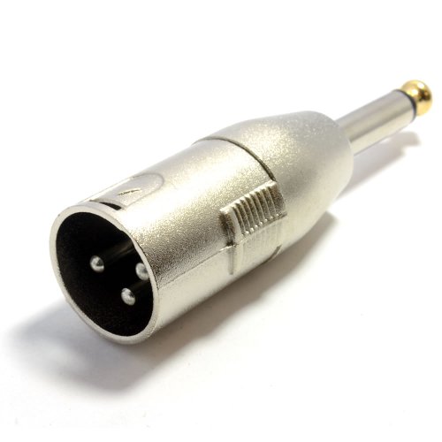 XLR Masculino Clavija 3 Pines a 6,35 mm Mono Conector Jack Clavija Audio Adaptador Oro Tip