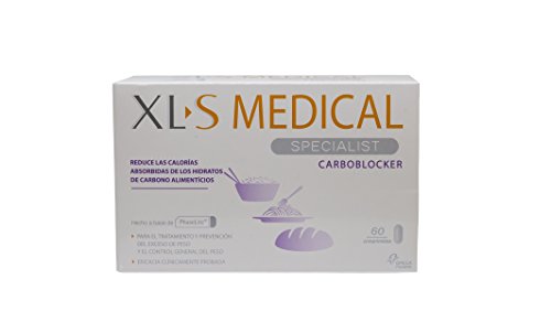 XLS Medical Carboblocker Ayuda Extra para Quienes Comen Una Gran Cantidad de Hidratos de Carbono Complejos Como la Pasta, El Arroz y El Pan, Bloquea Hasta El 66% de los Hidratos, 60 comprimidos