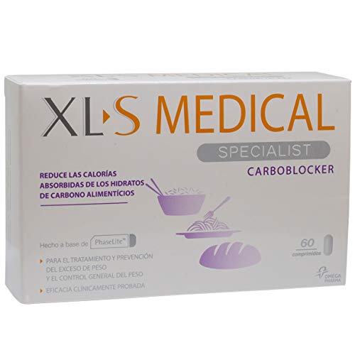 XLS Medical Carboblocker Ayuda Extra para Quienes Comen Una Gran Cantidad de Hidratos de Carbono Complejos Como la Pasta, El Arroz y El Pan, Bloquea Hasta El 66% de los Hidratos, 60 comprimidos XLS Medical Carboblocker Ayuda Extra para Quienes Comen Una Gran Cantidad de Hidratos de Carbono Complejos Como la Pasta, El Arroz y El Pan, Bloquea Hasta El 66% de los Hidratos, 60 comprimidos