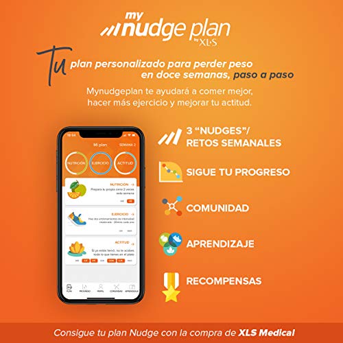 XLS Medical Forte 5 + Plan Nudge & Servicio Nutricionista Gratis | Origen Natural 100% Vegano | 180 Cápsulas, 1 mes | Captagrasas | Pierde hasta 5 veces más peso que solo haciendo dieta | Perder Peso