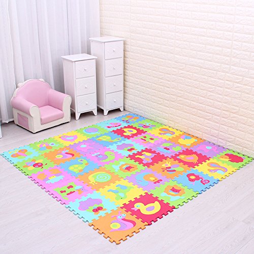 XMTMMD Suelo para Ninos Infantiles EVA Puzzle ColchonetaPara Ninos Y Infantiles EVA Puzzle Colchonetas Puzzle Rompecabezas para Cubrir el Suelo 18 Piezas Play Mat Set AMP014019G300918