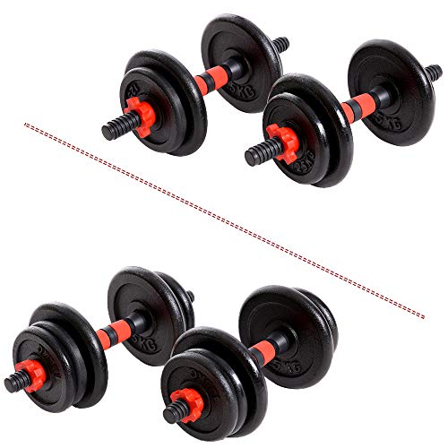 Xn8 Sports Mancuernas Ajustables 15kg and 20kg - Juego de Mancuernas Ajustables Culturismo Aptitud Halterofilia Ejercicios de Gimnasio doméstico Banco de Pesa