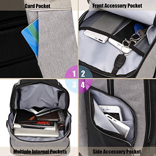 Xnuoyo Mochila Antirrobo de Portátil, 15,6 Pulgada Mochila Ordenador Portatil Resistente al Agua con el Puerto de Carga y Auriculares USB para Hombre Mujer Oficina Trabajo Diario Negocio, Gris Xnuoyo Mochila Antirrobo de Portátil, 15,6 Pulgada Mochila Ordenador Portatil Resistente al Agua con el Puerto de Carga y Auriculares USB para Hombre Mujer Oficina Trabajo Diario Negocio, Gris