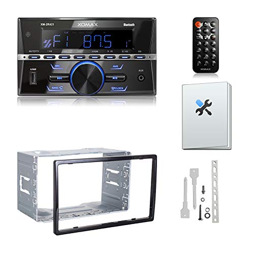 XOMAX XM-2R421 Radio de Coche con Bluetooth I RDS I Am, FM I USB, AUX I 7 Colores de luz Ajustables I 2 DIN