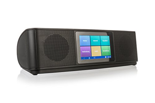 Xoro HMT 200 Radio por Internet (10,16 cm (4 Pulgadas) Pantalla Multi Touch, 2 x 8 W, Reproductor Multimedia, WiFi, Bluetooth, Spotify, deezer) Negro