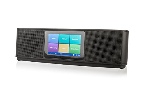 Xoro HMT 200 Radio por Internet (10,16 cm (4 Pulgadas) Pantalla Multi Touch, 2 x 8 W, Reproductor Multimedia, WiFi, Bluetooth, Spotify, deezer) Negro