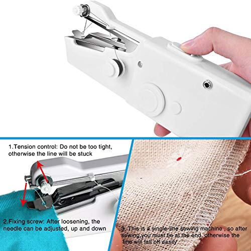 Xpassion Mini Maquina de Coser Portátil de Mano,Herramienta de Puntada Rápida para Tela,Aguja y Enhebrador Uso de Viaje y Casa,Ropa o Tela de Niños con 19 Accesorios, Blanca Xpassion Mini Maquina de Coser Portátil de Mano,Herramienta de Puntada Rápida para Tela,Aguja y Enhebrador Uso de Viaje y Casa,Ropa o Tela de Niños con 19 Accesorios, Blanca